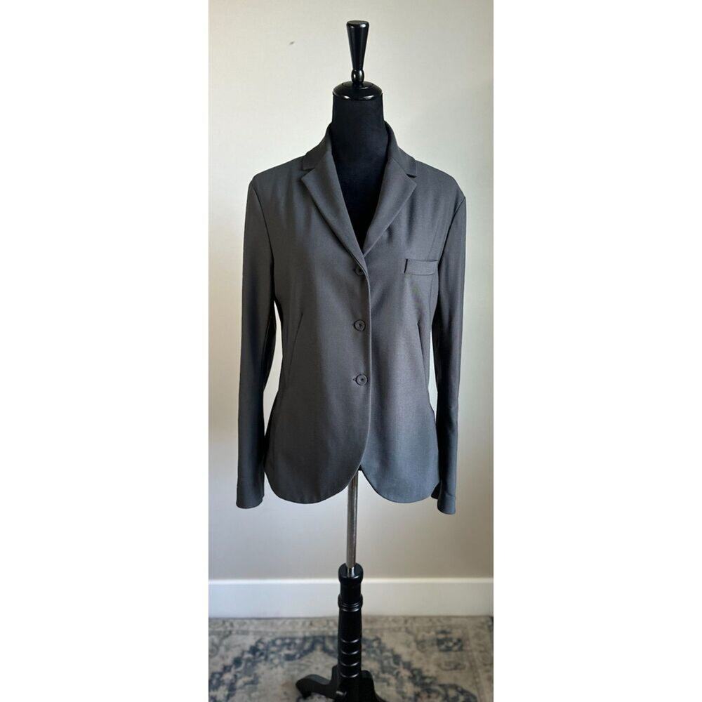 ANNETTE GORTZ Khaki Single Breast Back Cinched Longline Blazer Size 38